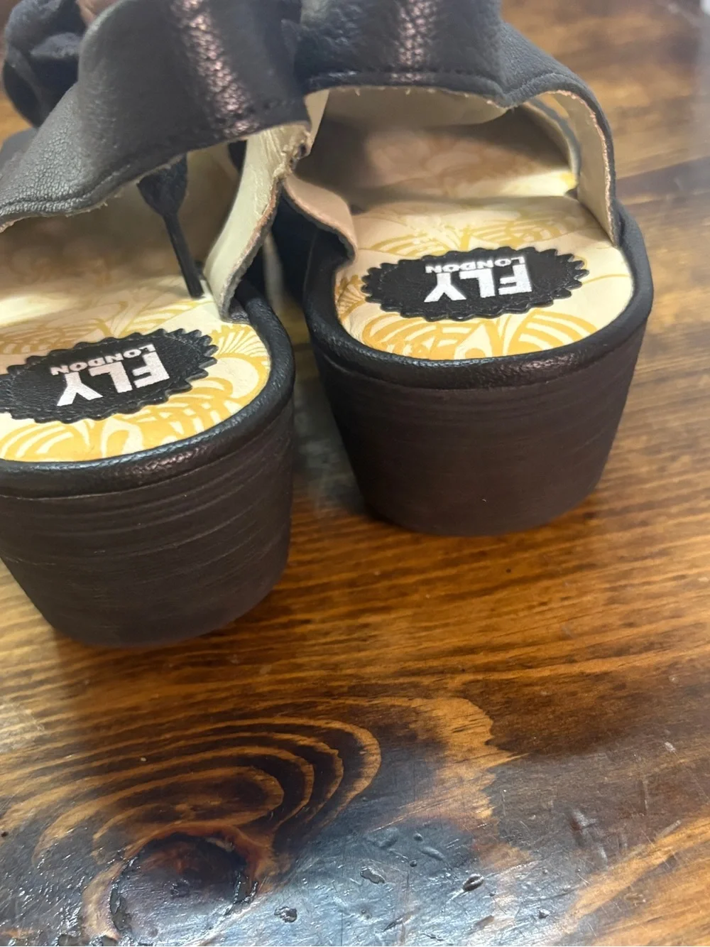 Fly London black Lace Up Open Toe Wedges Size 41 ( Size 10)